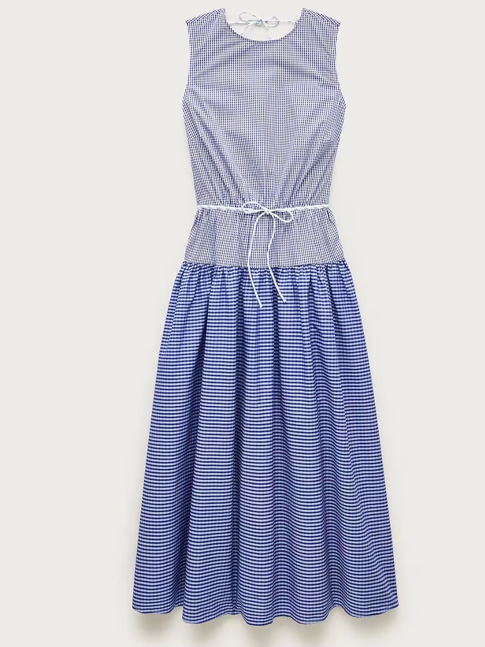 J crew Open-back dress in mixed gingham print